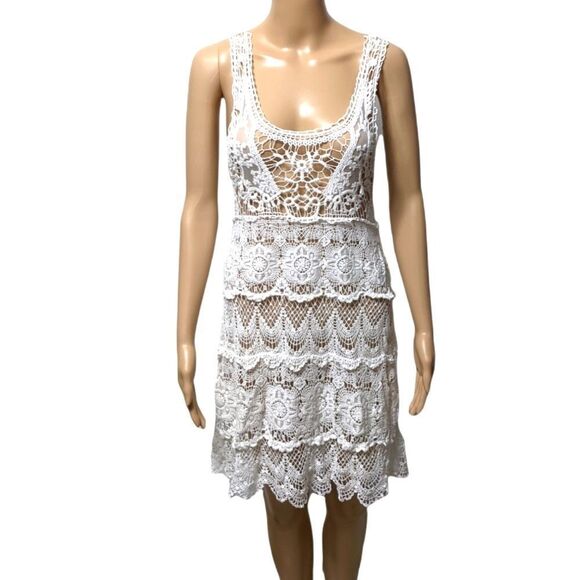 DULCIE White Crochet Lace Doily Dress S - Picture 2 of 8